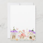 ラベンダー ボホ ワイルドフラワー フェアリー 1歳 誕生日 招待状 (裏面)