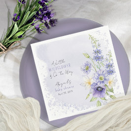 ラベンダー ボーホー ちっちゃな花のベイビーシャワー スタンダードカクテルナプキン