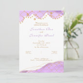ラベンダー マーメイド ゴールド 結婚式 招待状 (スタンド正面)