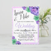 ラベンダー&ミントグリーンバラ結婚式招待状 招待状 (スタンド正面)