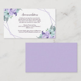 ラベンダー ミント 水彩 牡丹 花 幾何学的なディテール エンクロージャーカード