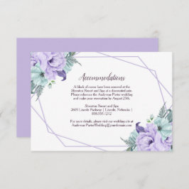 ラベンダー ミント 水彩 牡丹 花 幾何学的なディテール エンクロージャーカード