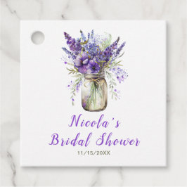 ラベンダー メイソンジャー ブライダルシャワー フェイバータグ