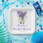 ラベンダー メイソンジャー ブライダルシャワー ペーパープレート (パーティー)