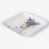 ラベンダー メイソンジャー ブライダルシャワー ペーパープレート (傾斜あり)