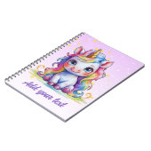 ラベンダー ユニコーン ジャーナル– 名前入り ノートブック (左側)