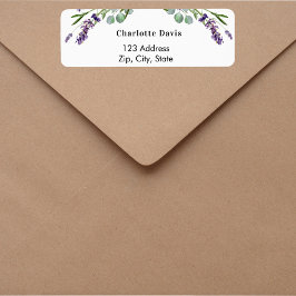 ラベンダー ユーカリグリーンの返送先ラベル ラベル