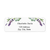 ラベンダー ユーカリグリーンの返送先ラベル ラベル (正面)