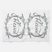 ラベンダー・ユーカリ賛美の キッチンタオル (横)