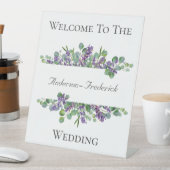ラベンダー+ユーカリ エレガントな結婚式ウェルカムサイン 台座サイン (インサイチュ)