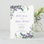 ラベンダー ユーカリ パープル グリーン ブライダルシャワー 招待状 (スタンド正面)