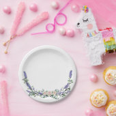 ラベンダー ユーカリ ピンク 白 ローズ ペーパープレート (パーティー)