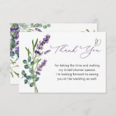 ラベンダー ユーカリ ブライダルシャワー 感謝 (正面/裏面)