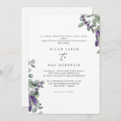 ラベンダー ユーカリ 両家の親 ウェディング 招待状 (正面/裏面)