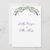 ラベンダー ユーカリ 植物 リハーサル ディナー 招待状 (裏面)