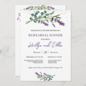 ラベンダー ユーカリ 植物 リハーサル ディナー 招待状 (正面/裏面)