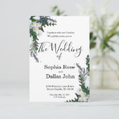 ラベンダー ユーカリ 白いバラ 緑のウェディング 招待状 (スタンド正面)