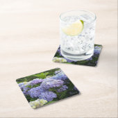 ラベンダー＆ライラックのハイドランジアの花 スクエアペーパーコースター (インサイチュ)