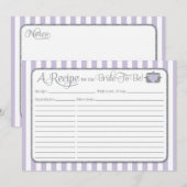 ラベンダー ライラック グレー ブライダル シャワー レシピ カード (正面/裏面)