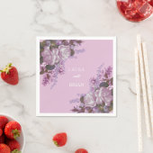 ラベンダー、ライラック、バラ結婚ズ スタンダードカクテルナプキン (インサイチュ)