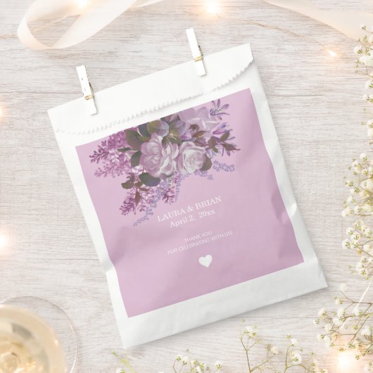 ラベンダー、ライラック、バラ結婚ズ フェイバーバッグ (クリップ留めされた状態)