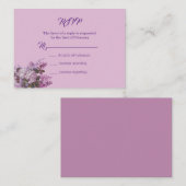 ラベンダー、ライラック、バラ、ウェディングRSVPカード エンクロージャーカード (正面/裏面)