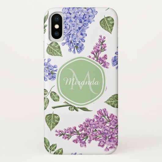 ラベンダー・ライラック・モノグラム Case-Mate iPhoneケース (裏面)