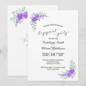 ラベンダー ライラック 結婚式 婚約 招待状 (正面/裏面)