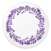 ラベンダー/ラベンダーフローラリースサークル セラミックノブ (正面)