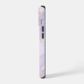 ラベンダー リキッド マーブル iPhone 15ケース (左側面)