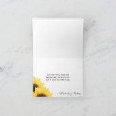 ラベンダー リュスティック ヒマワリ ウェディング サンクス カード (内部)