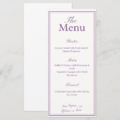 ラベンダー リラック メニューカード, 結婚式, 夕食会 メニュー (正面/裏面)