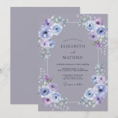ラベンダー リラ ラベンダー色 結婚式 招待状 (正面/裏面)