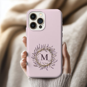 ラベンダー リース モノグラム ママ ウェディング ブライダル カスタムデザイン iPhone 15 PROケース