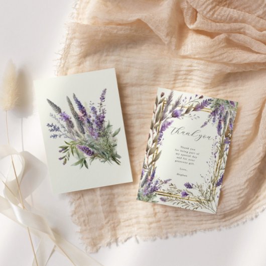 ラベンダー レガル フラワーブライダルシャワー 感謝カード