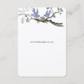 ラベンダー&レモンイエローヴィンテージバードズ結婚ズ エンクロージャーカード (裏面)