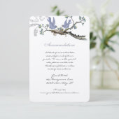 ラベンダー&レモンイエローヴィンテージバードズ結婚ズ エンクロージャーカード (スタンド正面)