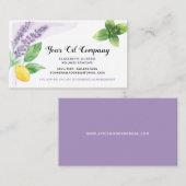 ラベンダー、レモン、ペパーミントエッセンシャル油 名刺 (正面/裏面)