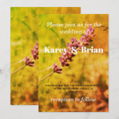 ラベンダー　ロマンチック フラワー ウェディングカード 招待状 (正面/裏面)