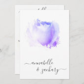 *~* ラベンダー ローズ QR フラワーズ RSVP -  AR8 ウェディング イン 招待状 (正面/裏面)