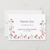 ラベンダー ワイルドフラワー ニューチャプター ブライダルシャワー サンキューカード (正面)