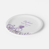 ラベンダー ワイルドフラワー バイク ベイビー シャワー プレート (アングル)