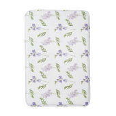 ラベンダー ワイルドフラワー 水彩 花柄 バスマット (正面縦)