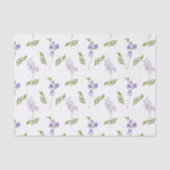 ラベンダー ワイルドフラワー 水彩 花柄 薄葉紙 (正面)