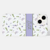 ラベンダー ワイルドフラワー 水彩 花 モノグラム Case-Mate iPhoneケース (裏面 (横))