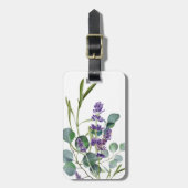 ラベンダー ヴィオレットの花 ユーカリ ラゲッジタグ (正面縦)