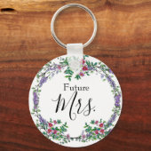 ラベンダー,ヴィンテージバラ,ユーカリ,未来のミセス。 キーホルダー (正面)