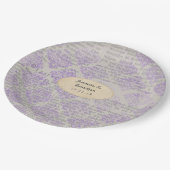 ラベンダー ヴィンテージ新聞 ウェディング ペーパープレート (アングル)