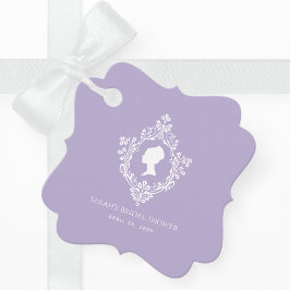 ラベンダー ヴィンテージ クレスト リージェンシー レディー ブライダル シャワー フェイバータグ