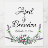 ラベンダー ヴィンテージ レッド ローズ ユーカリ ワインラベル (シングルラベル)